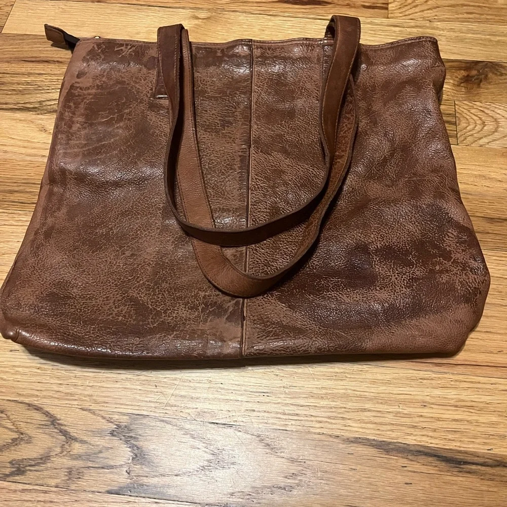 Vintage Brown Leather Men's Tote
